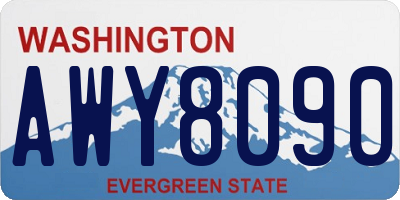 WA license plate AWY8090