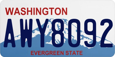 WA license plate AWY8092