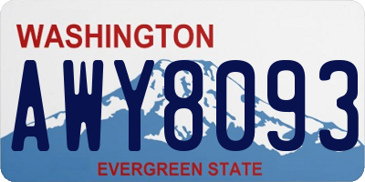 WA license plate AWY8093