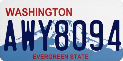 WA license plate AWY8094