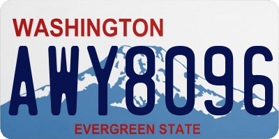 WA license plate AWY8096