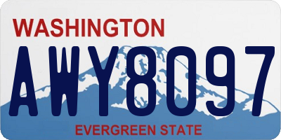 WA license plate AWY8097