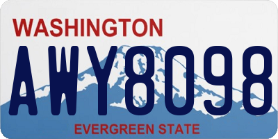 WA license plate AWY8098