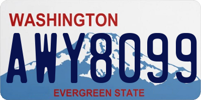 WA license plate AWY8099