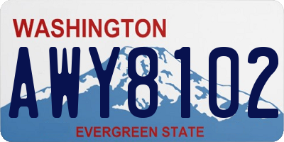 WA license plate AWY8102