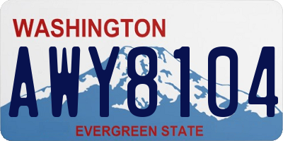 WA license plate AWY8104