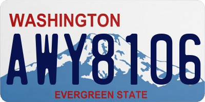 WA license plate AWY8106