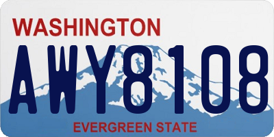 WA license plate AWY8108