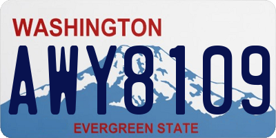 WA license plate AWY8109