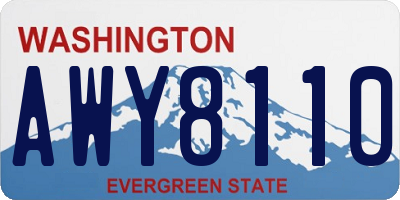 WA license plate AWY8110