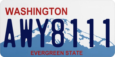 WA license plate AWY8111