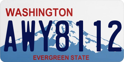 WA license plate AWY8112