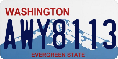 WA license plate AWY8113