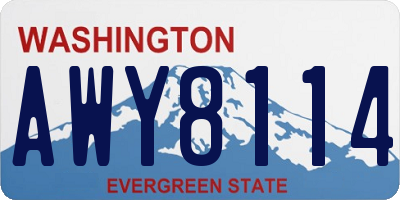 WA license plate AWY8114
