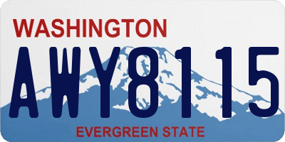 WA license plate AWY8115