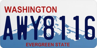 WA license plate AWY8116