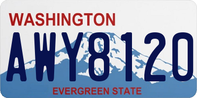 WA license plate AWY8120