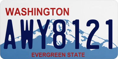 WA license plate AWY8121