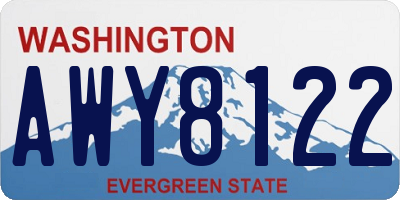 WA license plate AWY8122