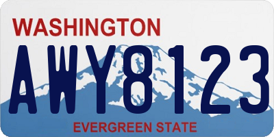 WA license plate AWY8123