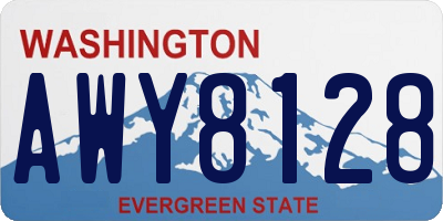 WA license plate AWY8128