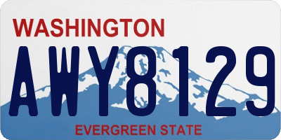 WA license plate AWY8129