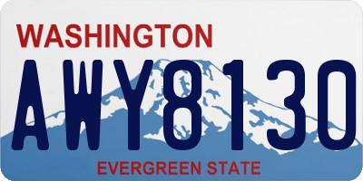 WA license plate AWY8130