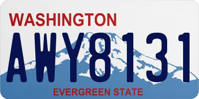 WA license plate AWY8131