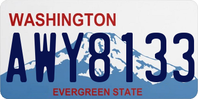 WA license plate AWY8133