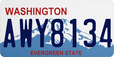 WA license plate AWY8134