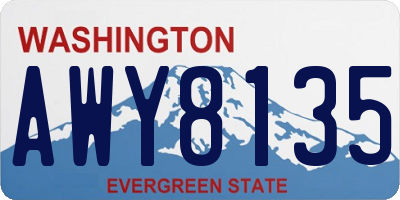 WA license plate AWY8135