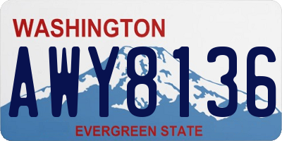 WA license plate AWY8136