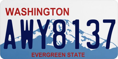 WA license plate AWY8137