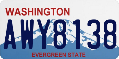 WA license plate AWY8138