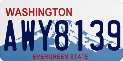 WA license plate AWY8139
