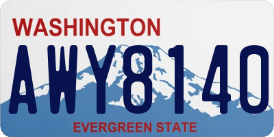 WA license plate AWY8140