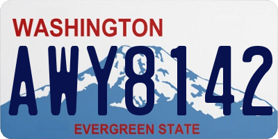 WA license plate AWY8142