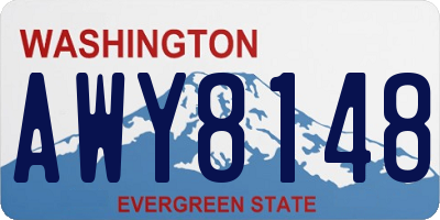 WA license plate AWY8148