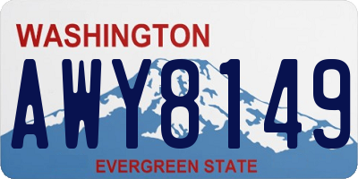 WA license plate AWY8149