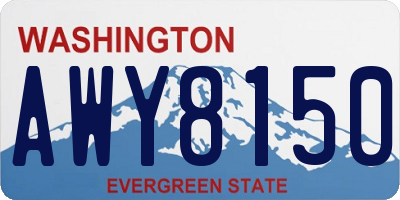 WA license plate AWY8150