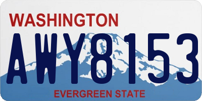 WA license plate AWY8153