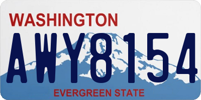 WA license plate AWY8154
