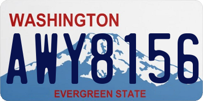 WA license plate AWY8156