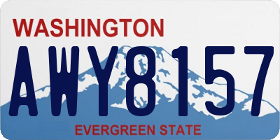 WA license plate AWY8157