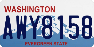 WA license plate AWY8158