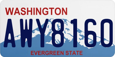 WA license plate AWY8160