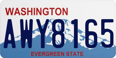 WA license plate AWY8165