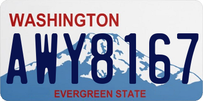 WA license plate AWY8167