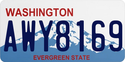 WA license plate AWY8169