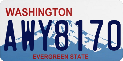 WA license plate AWY8170